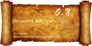 Oszvald Nóra névjegykártya